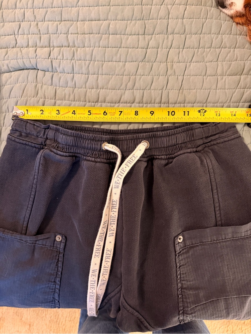 We The Free Jet Set Knit Pull-On Black Drawstring Pants with White Logo Ties - Picture 10 of 13